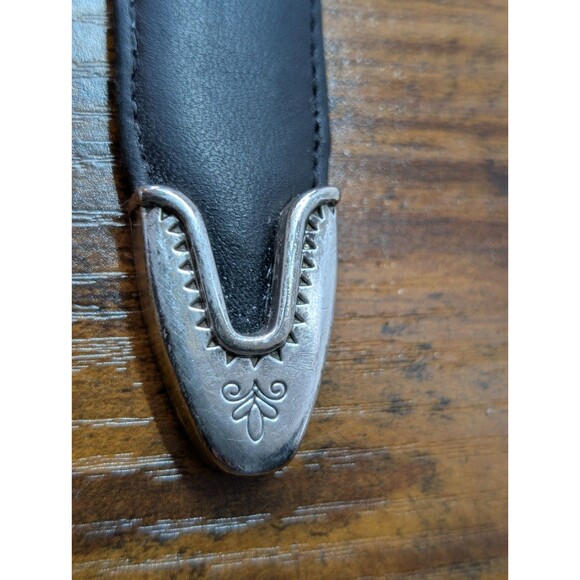Brighton Rodeo Heart Grommet Belt Black Leather • Engraved Silver Buckle • Style main image 10